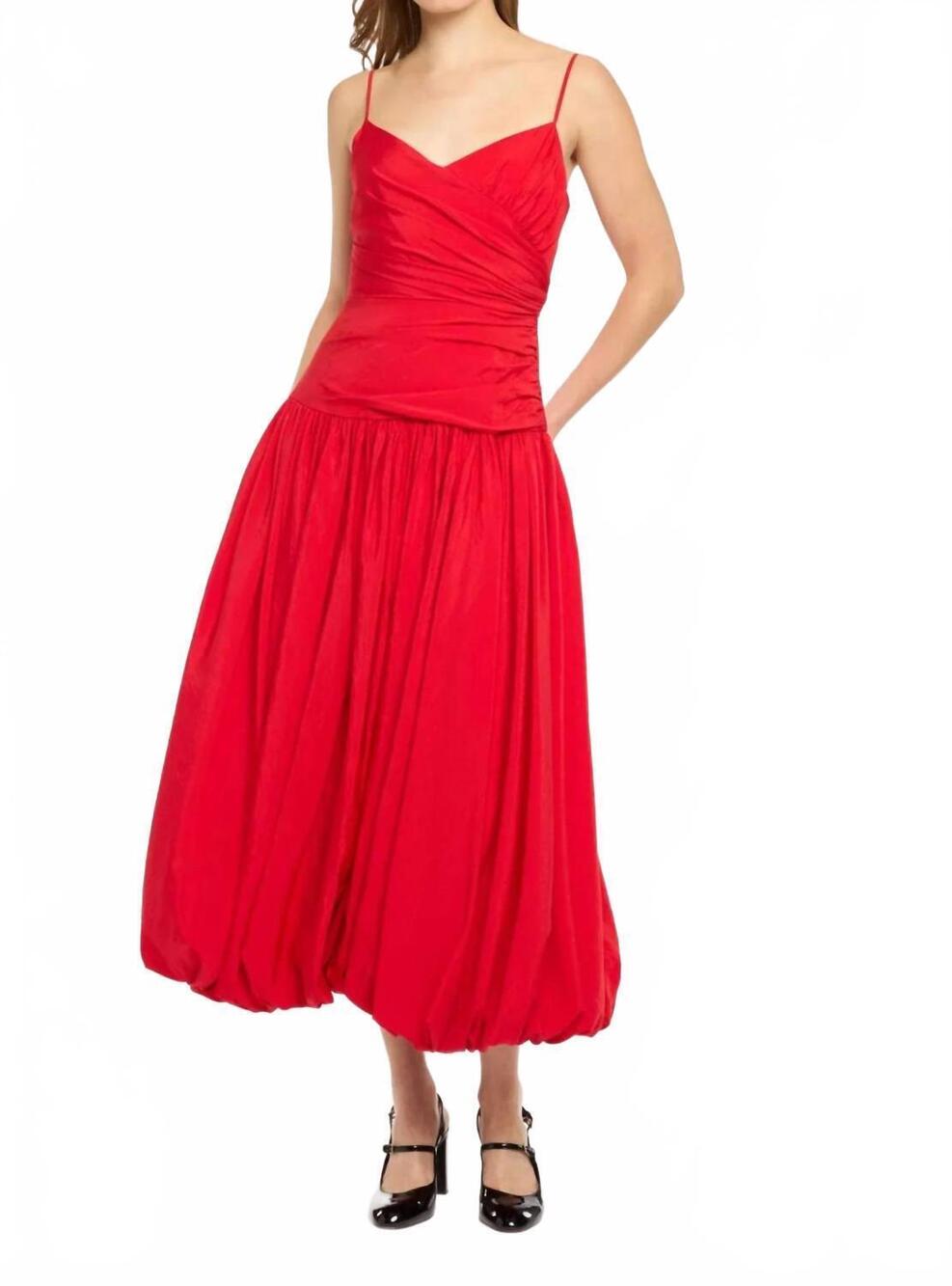 NEW CINQ A SEPT fia dress in red